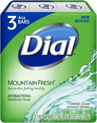 Dial Antibacterial Deodorant Soap, Mountain Fresh Scent | 3 Bars