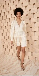 NWT $595 Ulla Johnson Gemma Satin Long Sleeve Dress Dawn Sz 0 - Picture 1 of 3