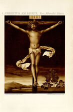 Jesus Christus am Kreuz Dürer Kreuzigung Bildtafel Chromolithographie ca. 1892