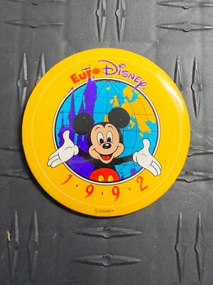 Prendedor botón Mickey Mouse Euro Disney 1992 Foto 1 de 2