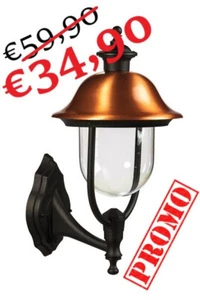PROMO Lampioncino villetta da parete Lampada E27 Grigio Rame 38h cm - Imagen 1 de 4