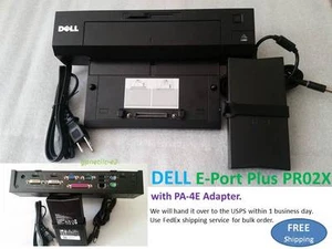 Estación de acoplamiento Dell E-Port Plus PR02X con adaptador PA-4E 130W. - Imagen 1 de 12