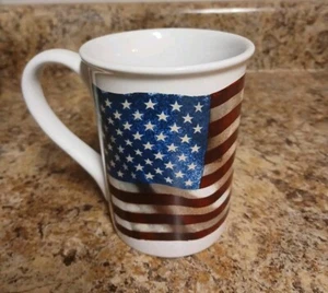 Patriotic Red White and Blue Flag Coffee Cup Mug. - Picture 1 of 5