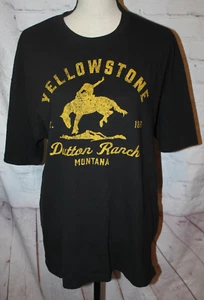 YELLOWSTONE Men's Black Crew Neck Short Sleeve Graphic Tee T-Shirt Size XL - Picture 1 of 3