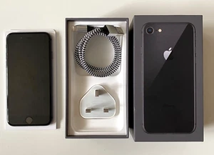 Apple iPhone 8 Mobile 64GB Space Grey A1905 Boxed Unlocked NO MARKS Excellent - Picture 1 of 12