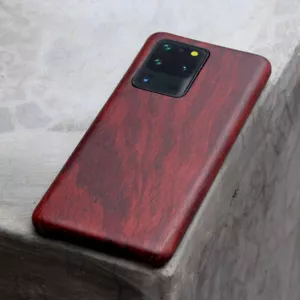 Funda trasera delgada de madera real para Samsung S23 S25 S22 madera de enony palo de rosa caoba - Imagen 1 de 12