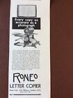 P3a Ephemera 1930 Advert Roneo Photo Copier Ltd