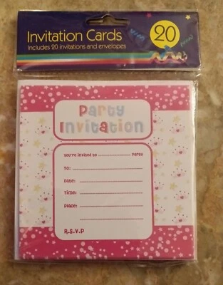 Invitations Set "GIRL" Invited 20 Invites | Envelopes Princess, Star, Tiara - Image 1 of 2