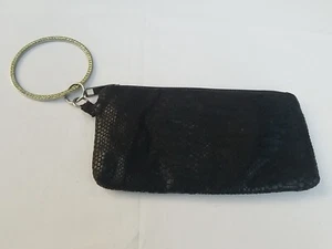 Black Snakeskin Bling Bracelet Handle Clutch Purse Wristlet - Picture 1 of 7