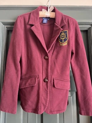 Blazer Preppy Años 90 Ralph Lauren Tejido Elástico Algodón Cresta, Pequeño, Granate Foto 1 de 4