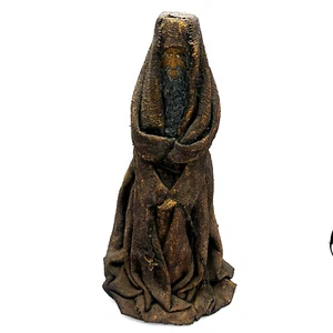 "Estatuilla de fieltro estilo arpillera de 14"" estilo papel maché Navidad belén sabio" - Imagen 1 de 9