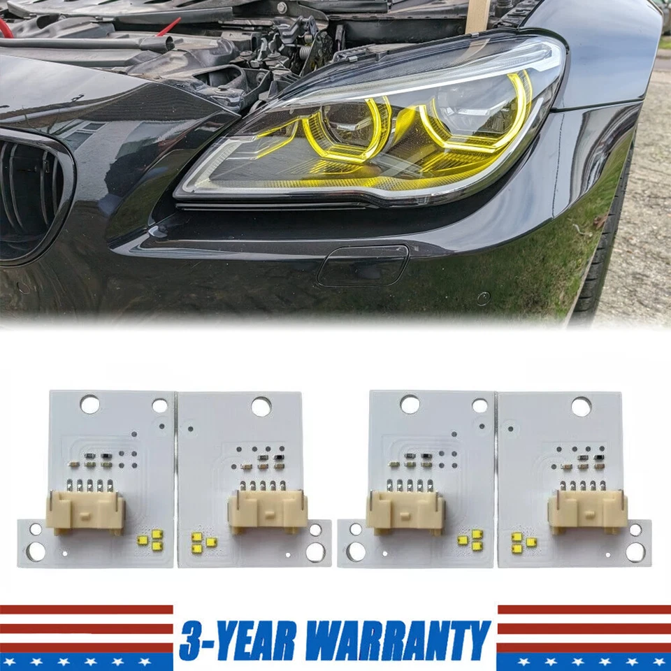 Желтые светодиодные платы дневного света Angel Eye для BMW F06 F12 F13 LCI M6 640i 650i 2014-2018 - Изображение 1 из 1