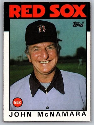 1986 Topps - #771 John McNamara Boston Red Sox MLB Baseball Card - Image 1 of 2