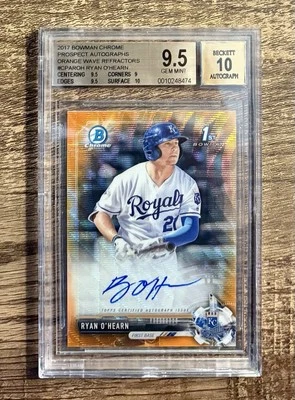 2017 Bowman Chrome Orange Wave Refractor /25 Ryan O'Hearn RC BGS 9.5 Gem Mint 💎 - Image 1 of 2