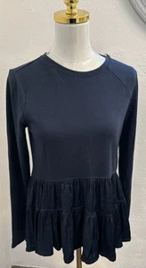 Simply Vera Vera Wang dunkelblau Schößchen Sweatshirts Größe Small neu mit Etikett fließend Stretch - Bild 1 von 8