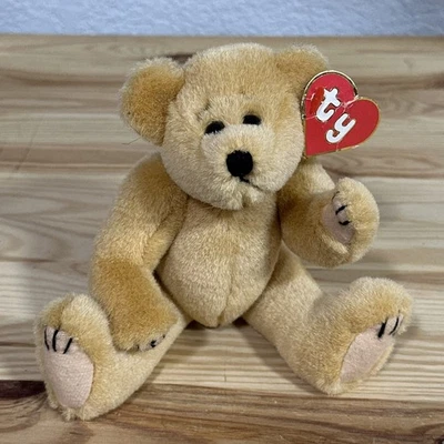Oso de peluche articulado Reggie Ty Attic Treasure 1992 primera generación cinta faltante Foto 1 de 4