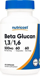 Nutricost Beta-Glucan 1,3/1,6 500 mg Magnesium 60 Capsules Gluten Free / Non-GMO - Picture 1 of 5
