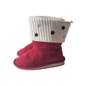 Gymboree Girls Boots Size 7 So Sweet Vintage Booties Red Polka Dot - Picture 1 of 10