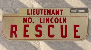 🔥Vintage Nr. Lincoln R.I. Leutnant RETTUNGSFEUERWEHR NUMMERNSCHILDAUFLAGE 🚒 - Bild 1 von 6