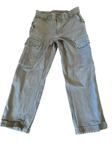 Pantaloni Duluth Trading Uomo 32x28 Grigio Flex Fire Hose Cargo Abbigliamento da Lavoro Jeans - Foto 1 di 6