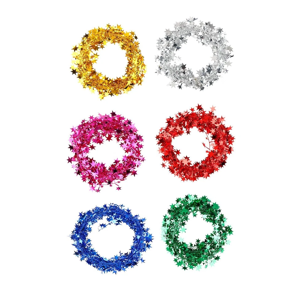 Ghirlanda di Natale artificiale da 25 piedi con stella in filo di ferro per - Immagine 1 di 1