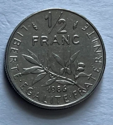 France 1/2 Franc 1986 - the Sower - Image 1 of 3