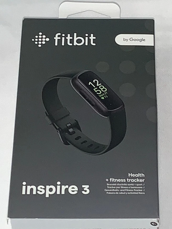 Fitbit Inspire 3 Health Tracker Heart Rate Sleep Stress Workout Midnight Black