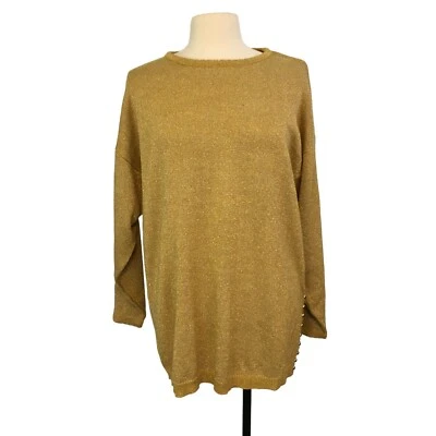 Suéter Adrian Jordan Vintage Mujer Dorado Cuello Redondo, Talla 26/28 Foto 1 de 4