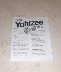 2005 Yahtzee gioco istruzioni pezzo di ricambio - Foto 1 di 3