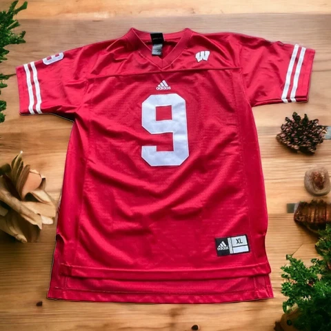 Wisconsin Badgers Men's Jersey XL Adidas No. 9 🌿1230 Cover