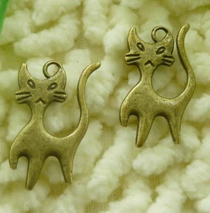 180 Pcs Bronze Plated Cat Charms Pendant 22X14MM S2204 DIY Jewelry Making - Picture 1 of 6