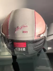 CASCO CON VISIERA ROSA DIEFFE DI FIORE LUXURY SPORT S-M-L-XL - Foto 1 di 3