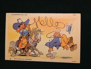 "I AM DROPPING YOU A LINE" 1933 Linen Postcard C-68 Curt Teich 3A-H443 Unposted - Picture 1 of 5
