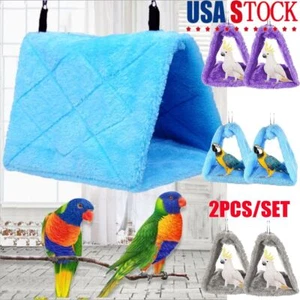 Parrot Bird Hammock Hanging Cave Cage Plush Snuggle Happy Hut Tent Bed Bunk Toys - Picture 1 of 21