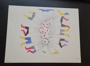 JESSIE OONARK INUK ARTIST CACHET PRINT 584/1000 SIGNED 1976 INUIT BAKER LAKE - Picture 1 of 2