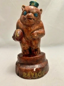 Vintage Baylor Bears Football SWC 1975 Chalkware Plaster Bear Figurine Beenie - Picture 1 of 12