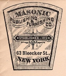 Fraternal Mason Masonic Publishing & Furnishing Co New York 1897 Cover 9q - Picture 1 of 3
