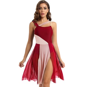 Women Adult Lyrical Ballet Dance Dress Leotard Modern Contemporary Costume Dress - Picture 1 of 45