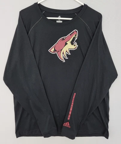 Phoenix Coyotes NHL Adidas Shirt Men's Size XL Black CLIMALITE Long Sleeve Crew Cover