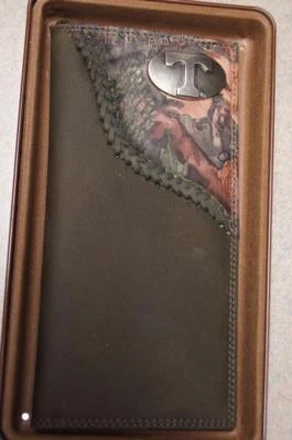 ZEP-PRO Tennessee Volunteers Roper Leather Fence Row Camo Wallet TIN GIFT BOX - Image 1 of 4