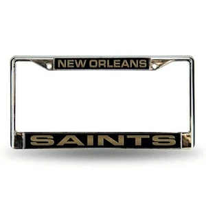 Marco de matrícula láser plateado de los New Orleans Saints NFL - Imagen 1 de 1