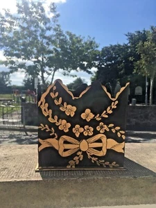 1 VINTAGE FRENCH TOLEWARE CASTELLATED PLANTER PLANT POT ANTIQUE REGENCY STYLE S - Picture 1 of 9