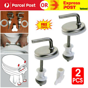 2X Quality Top Fix WC Toilet Seat Hinge Fittings Quick Release Hinges Pro Steel