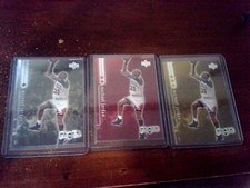 MICHAEL JORDAN 1999 UPPER DECK #9 BLACK DIAMOND BLACK/RED/GOLD (3 Lot) - Prime