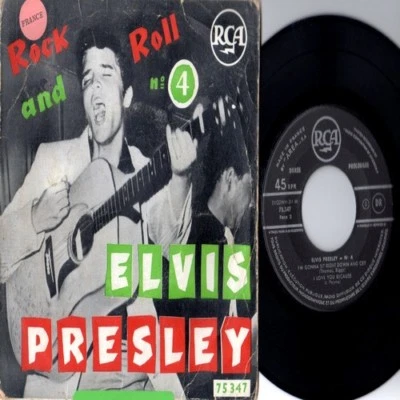 King ELVIS Presley 1956 "ROCK & ROLL #4"  FRENCH Only 4-Trk EP + P/S RARE PROMO! - Image 1 of 2