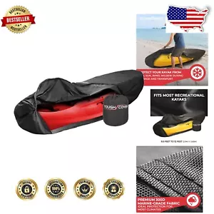 Breathable 300D Kayak Cover with Double-Stitched Seams & Straps - Black Elegance - Picture 1 of 10