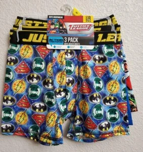 NWT Boys DC JUSTICE LEAGUE BOXER BRIEFS 3 pack underwear clothes Size M 8 - Picture 1 of 1
