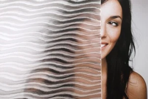 Wavy Clear Frosted Decorative Window Film Static Cling 35.5"Wx36”L Made in USA - Picture 1 of 6