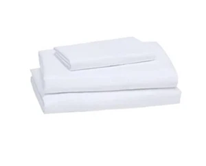 Juego de hojas de microfibra ligeras súper suaves AmazonBasics con bolsillos de 14" blancos - Imagen 1 de 2