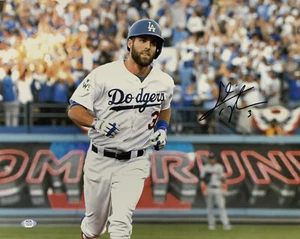 CHRIS TAYLOR DODGERS 2020 WORLD SERIES CHAMP SIGNED 16X20 HOME RUN PHOTO BLK PSA - Picture 1 of 3